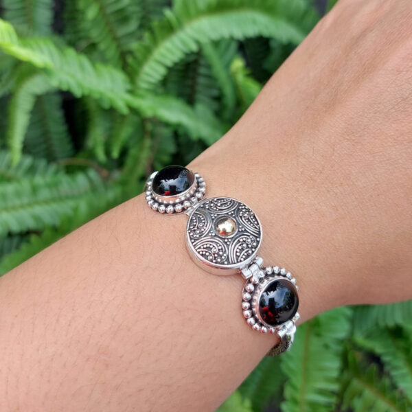 Gelang Perak Box Bulat Black Onyx B356