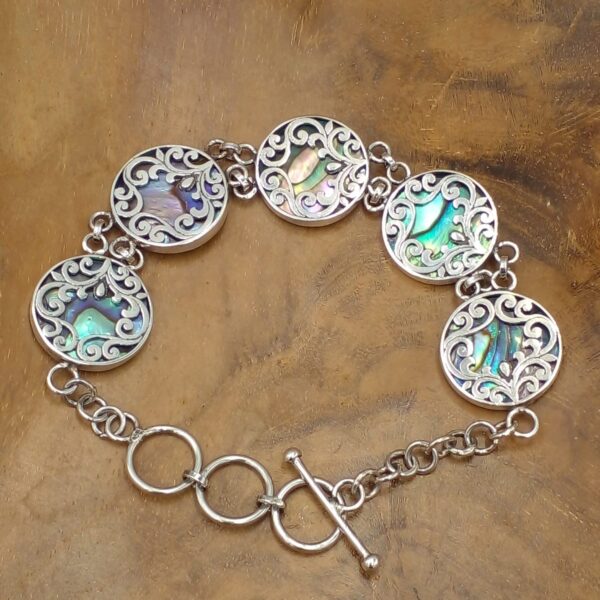 Gelang Perak Abalone Ukir Bali B537