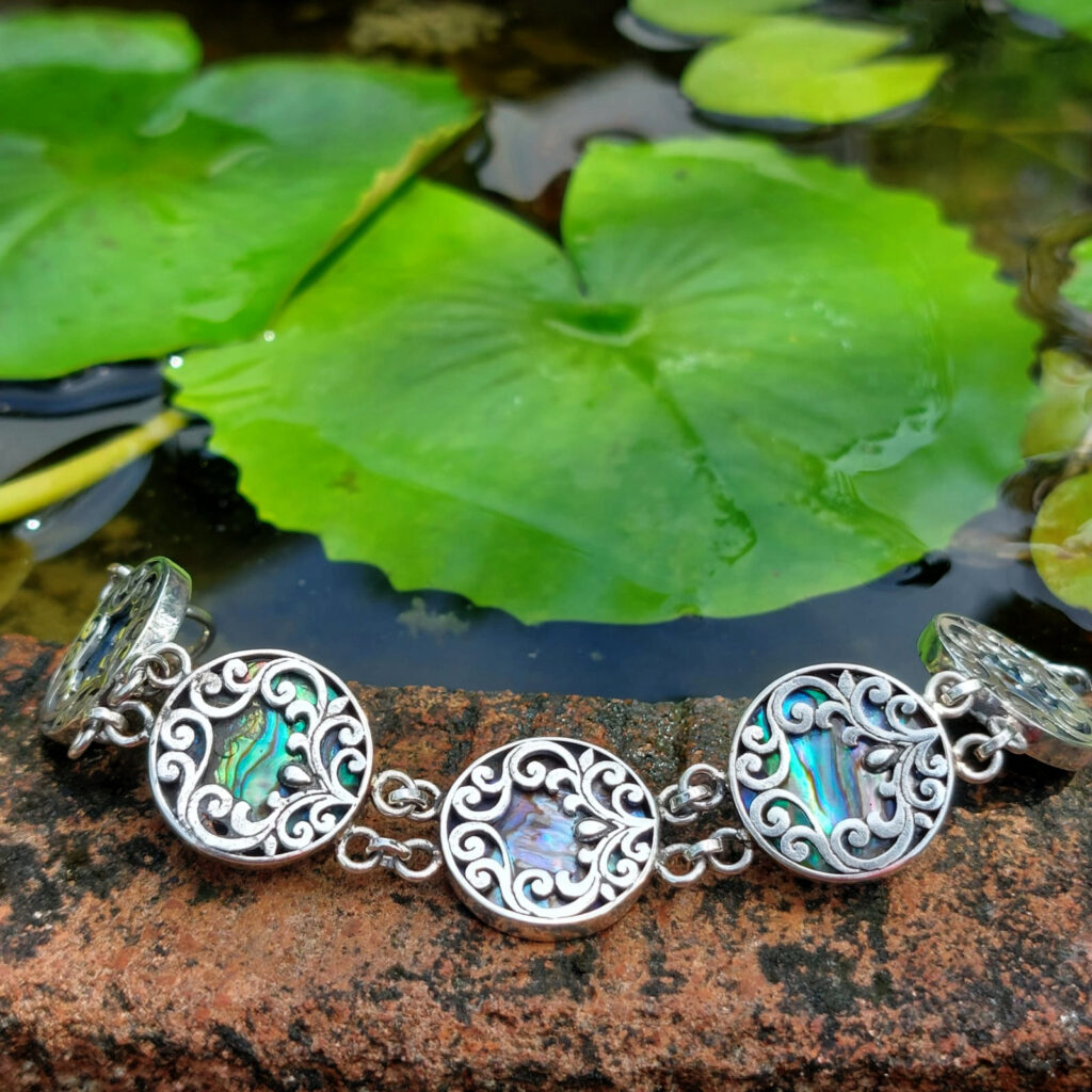 Gelang Perak Abalone Ukir Bali B537