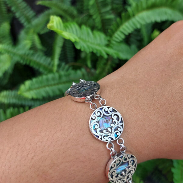 Gelang Perak Abalone Ukir Bali B537