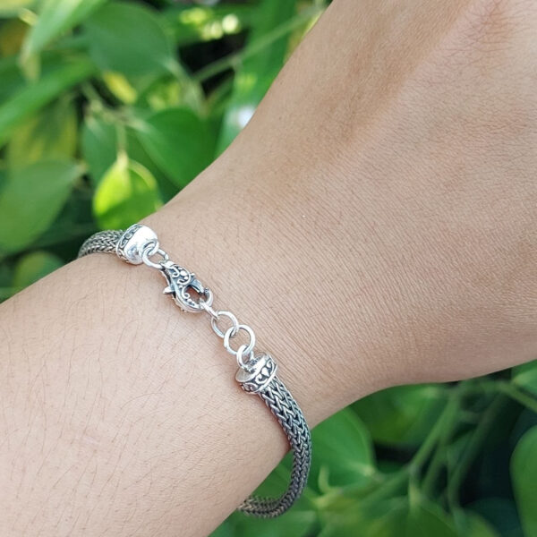 Gelang Perak Rantai Sumbu Kompor Pipih B689