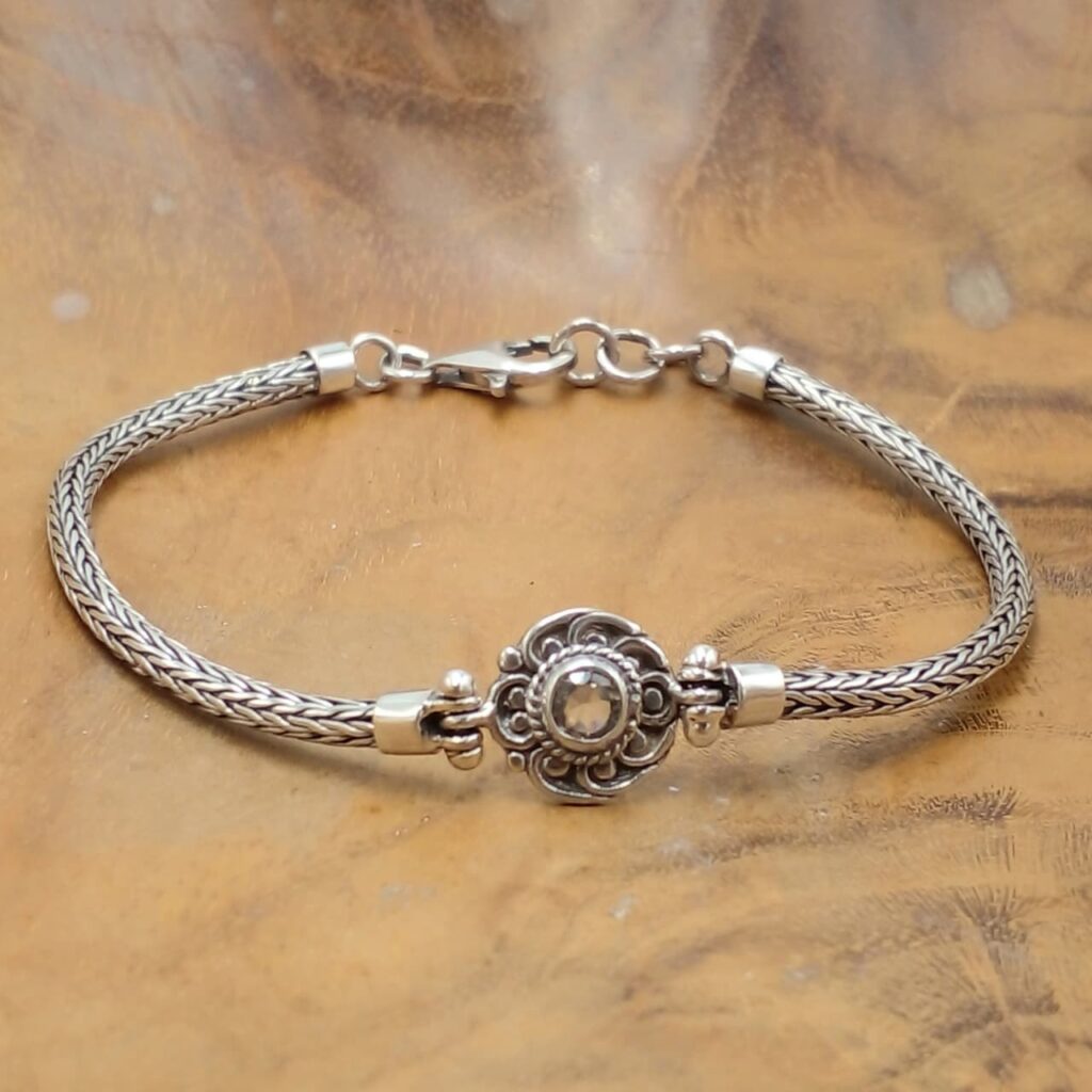 Gelang Rantai Permata Perak Asli Bali B701