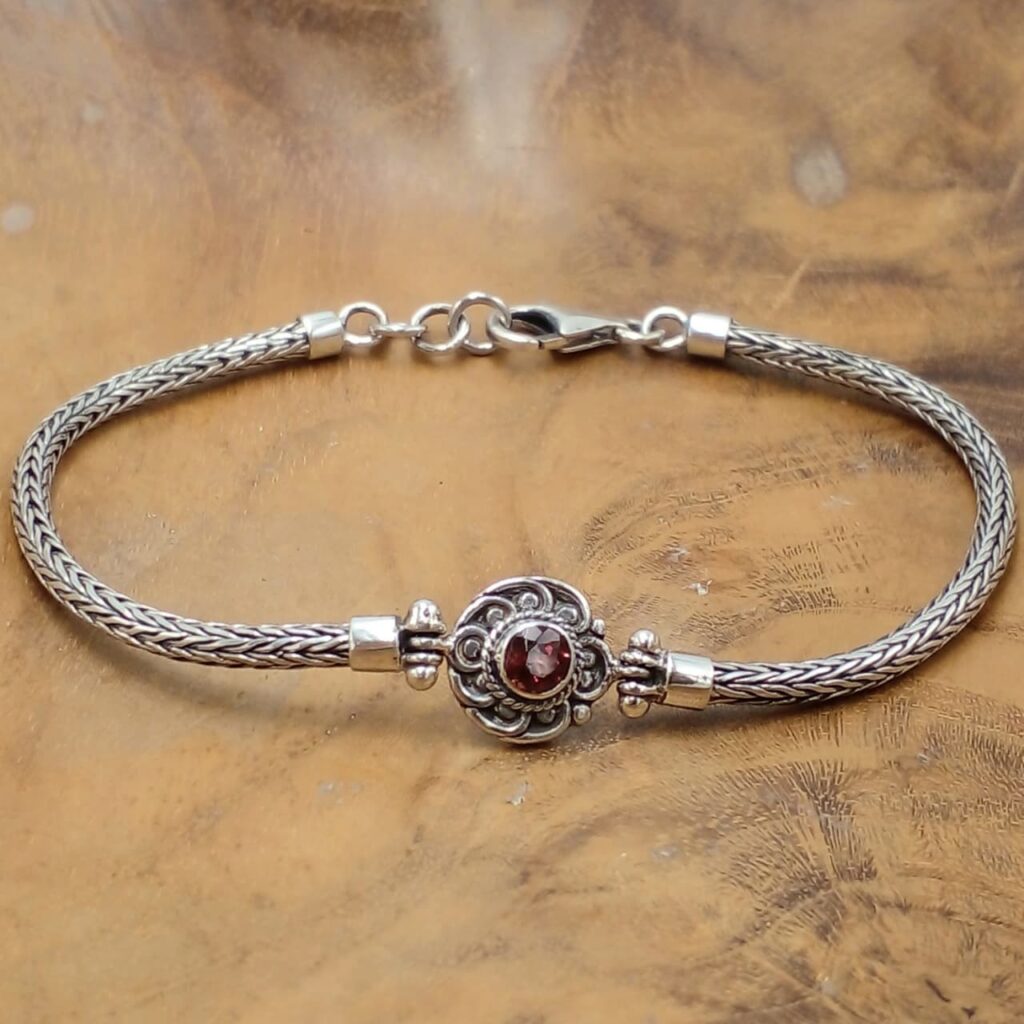 Gelang Rantai Permata Perak Asli Bali B701