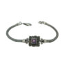 Gelang Perak Ukiran Kotak Amethyst B705
