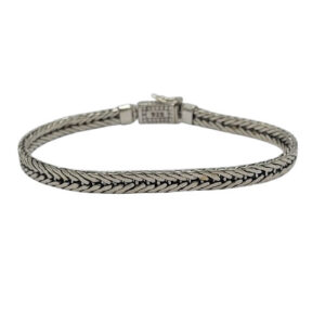 Gelang Perak Rantai Anyam Dotted Box Clasp B708 - Image 3