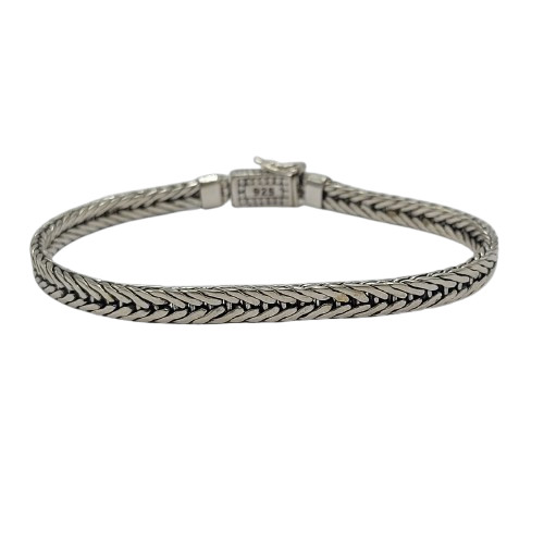 Gelang Perak Rantai Anyam Dotted Box Clasp B708