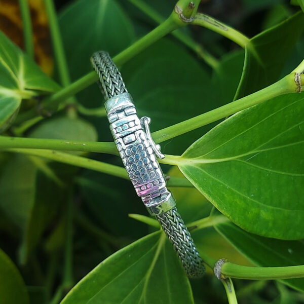 Gelang Perak Rantai Anyam Sumbu Kompor Pipih B709