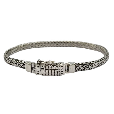 Gelang Perak Rantai Anyam Sumbu Kompor Pipih B709