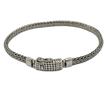 Gelang Perak Rantai Anyam Sumbu Kompor Pipih B709