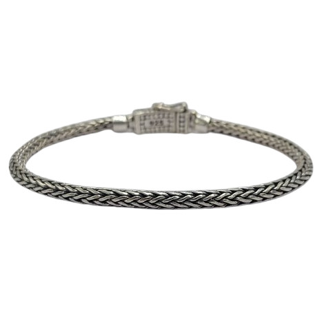 Gelang Perak Rantai Anyam Sumbu Kompor Bulat B710