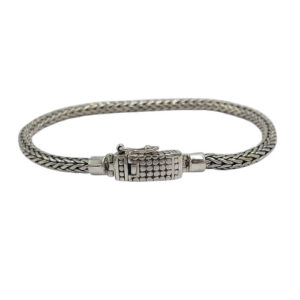 Gelang Perak Rantai Anyam Sumbu Kompor Bulat B710