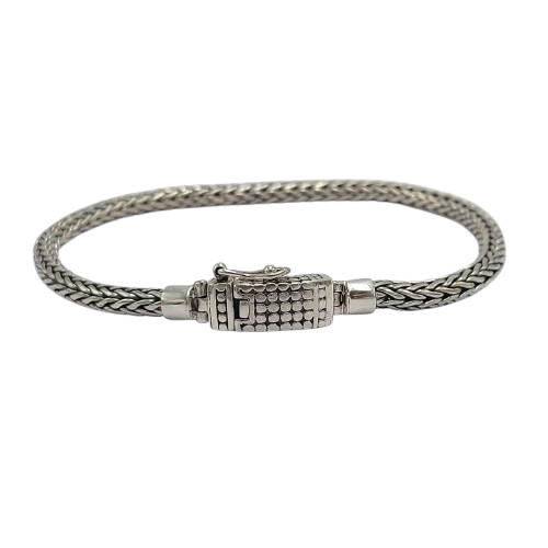 Gelang Perak Rantai Anyam Sumbu Kompor Bulat B710