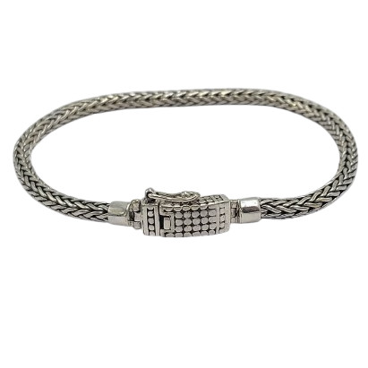 Gelang Perak Rantai Anyam Sumbu Kompor Bulat B710