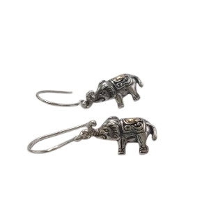 Anting Perak Gajah Ukiran Bali E1617