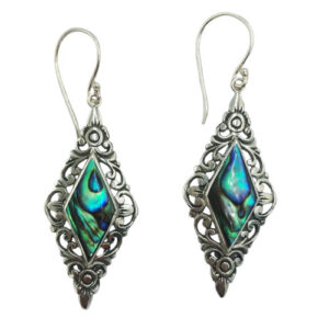 Anting Perak Kerang Wajik Ukiran Bali E1687