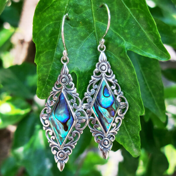 Anting Perak Kerang Wajik Ukiran Bali E1687