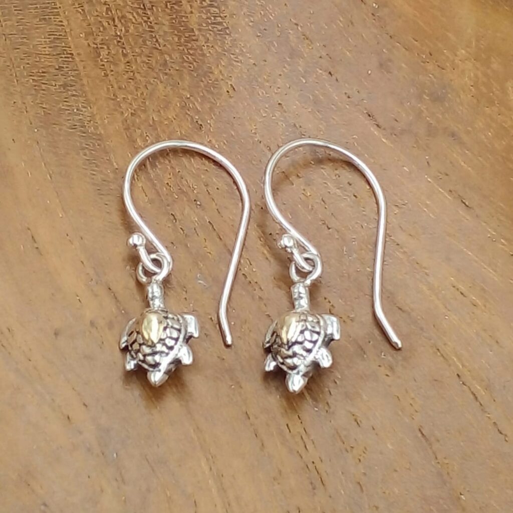 Anting Perak Penyu dengan Emas E1825