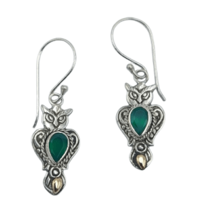 Anting Perak Burung Hantu Permata E1835