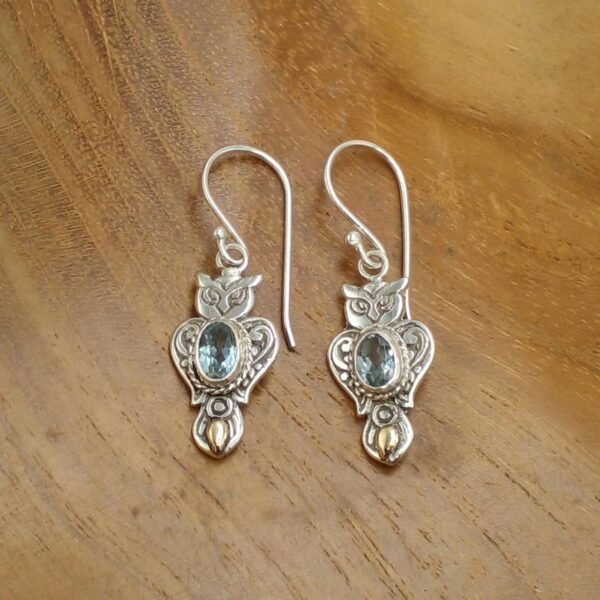 Anting Perak Burung Hantu Permata E1835