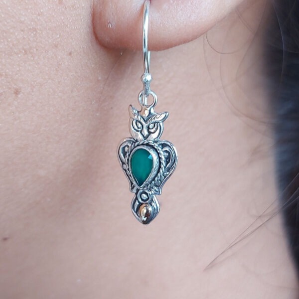 Anting Perak Burung Hantu Permata E1835