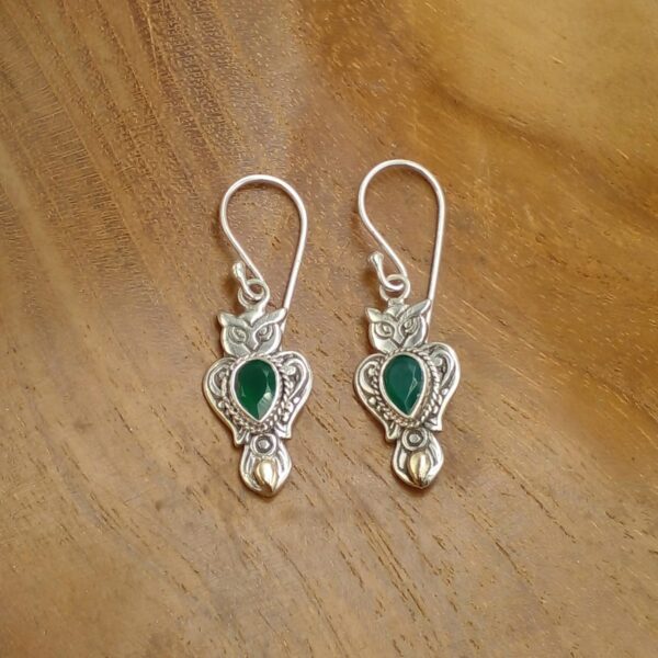 Anting Perak Burung Hantu Permata E1835