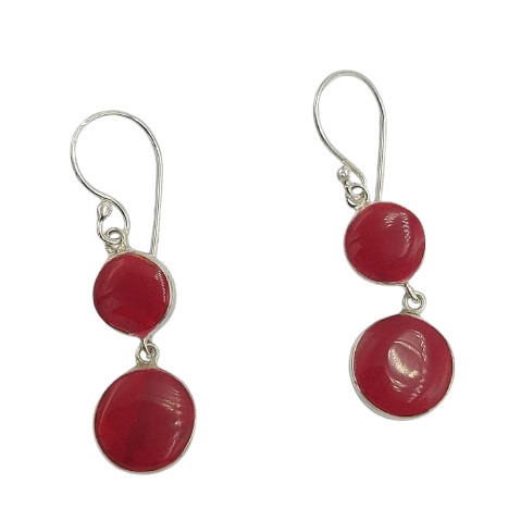 Anting Perak Kerang Bulat Ganda E1847