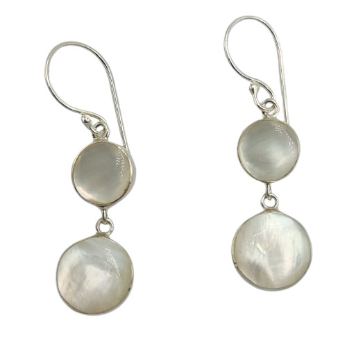 Anting Perak Kerang Bulat Ganda E1847