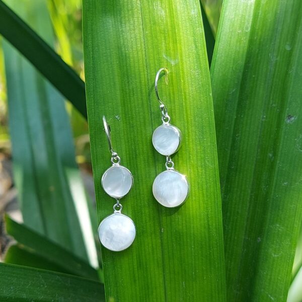 Anting Perak Kerang Bulat Ganda E1847