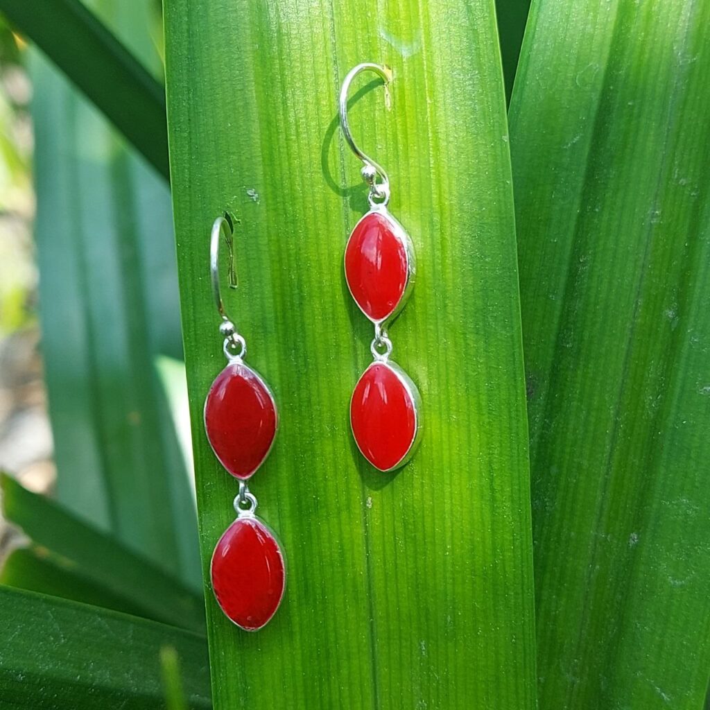 Anting Perak Kerang Markis Ganda (Shell Earrings) E1848