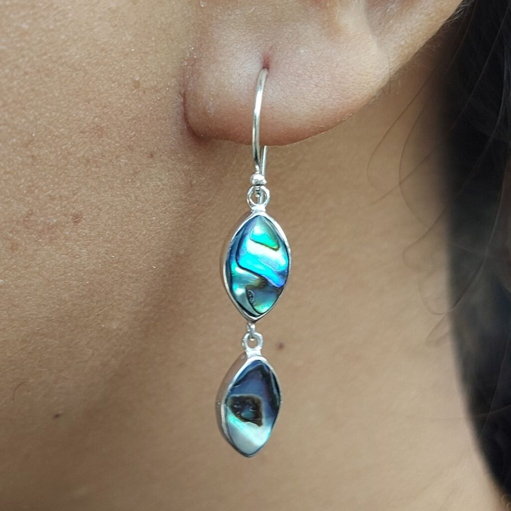 Anting Perak Kerang Markis Ganda (Shell Earrings) E1848
