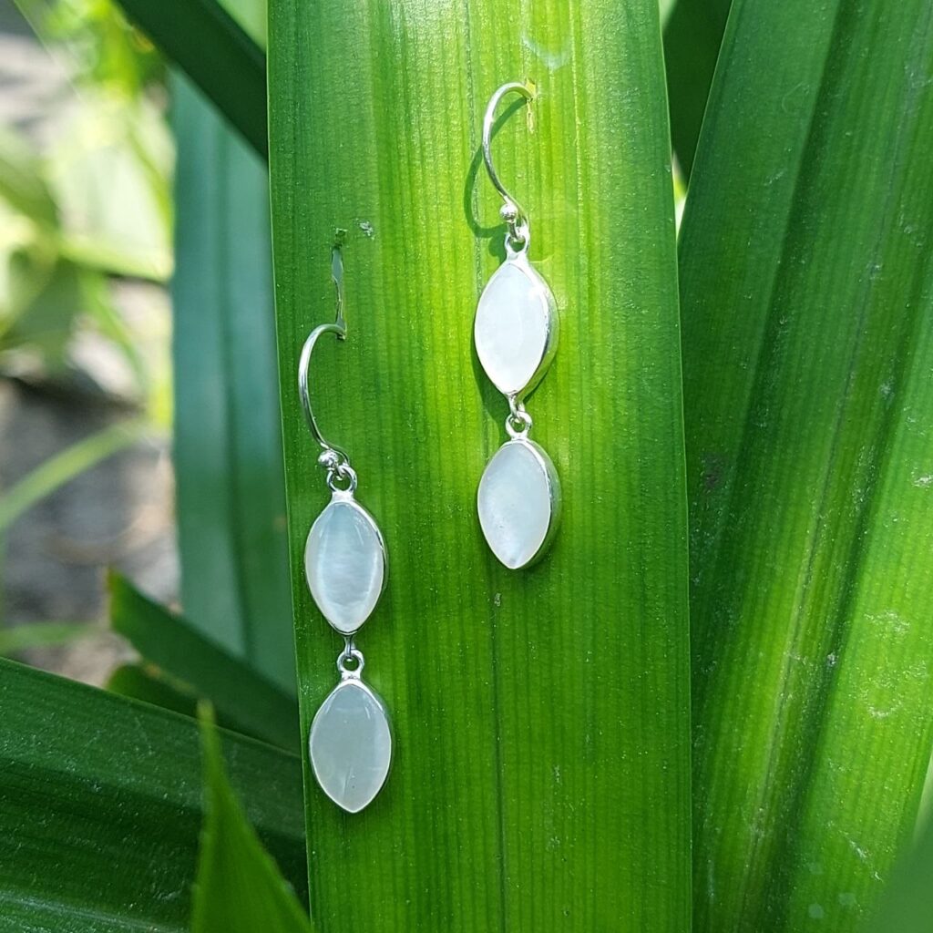 Anting Perak Kerang Markis Ganda (Shell Earrings) E1848