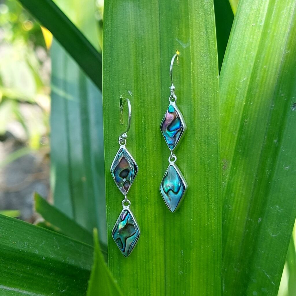 Anting Perak Kerang Wajik Ganda (Shell Earrings) E1850