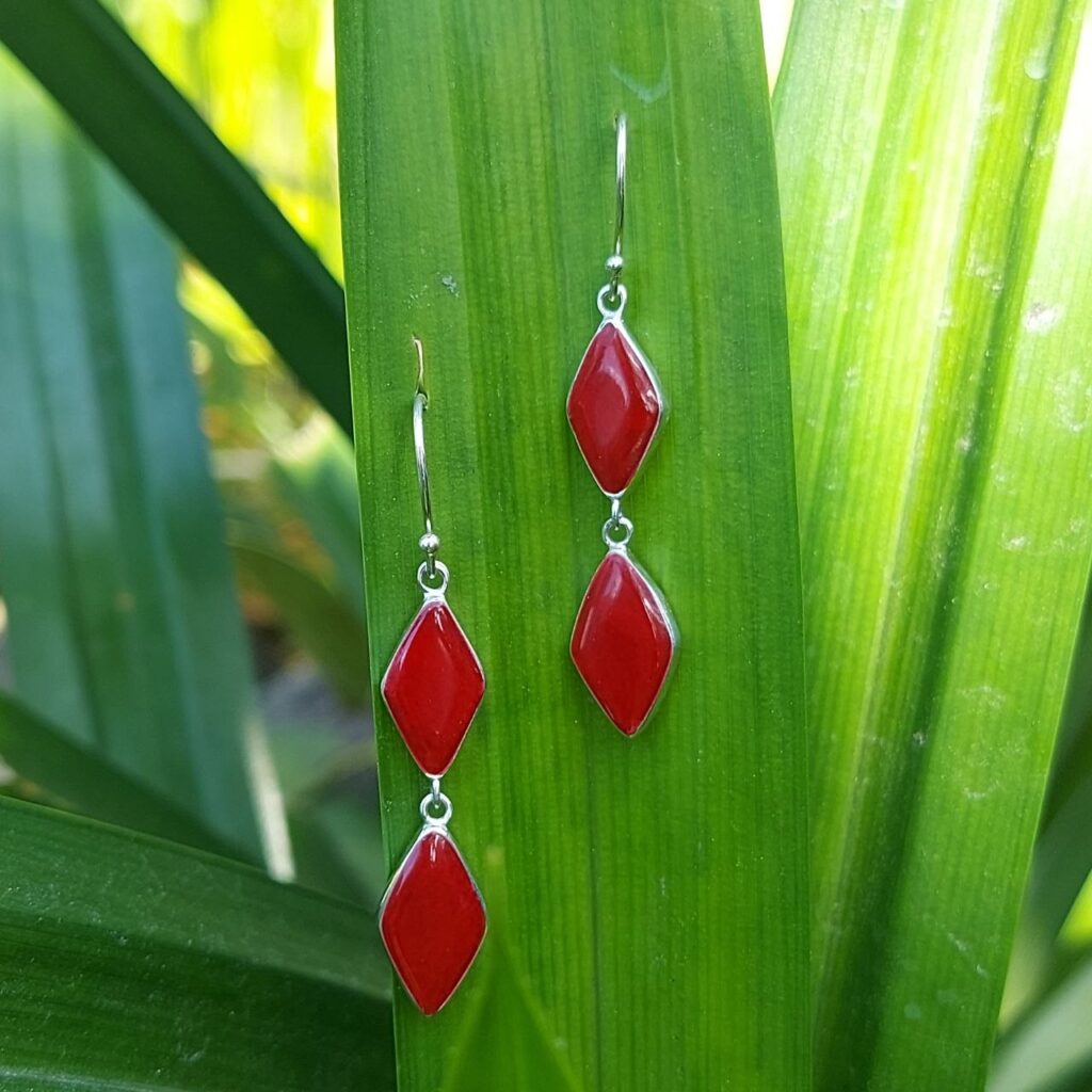 Anting Perak Kerang Wajik Ganda (Shell Earrings) E1850