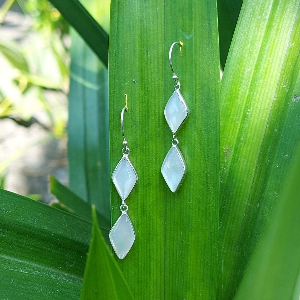 Anting Perak Kerang Wajik Ganda (Shell Earrings) E1850