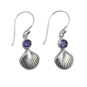 Anting Perak Motif Kerang Permata E1871