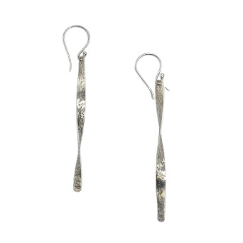 Anting Perak Stik Motif Hammered Curly E1872