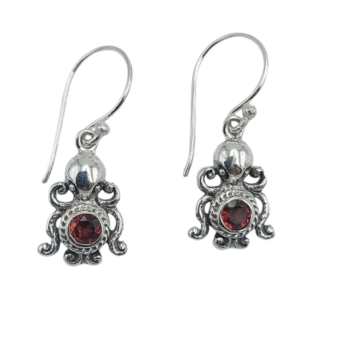 Anting Perak Gurita Permata E1881