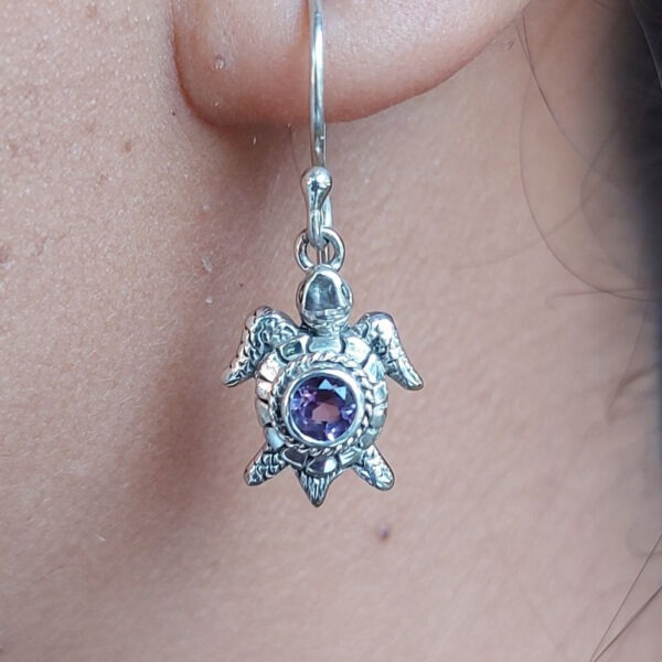 Anting Perak Penyu Permata E1882