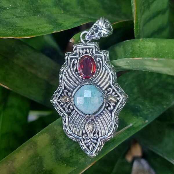 Liontin Perak Wajik Etnik Ukiran Bali P581