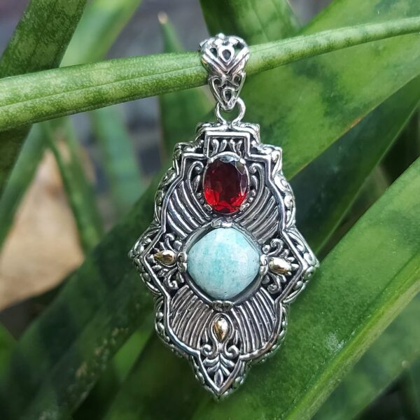 Liontin Perak Wajik Etnik Ukiran Bali P581