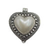 Liontin Perak Bentuk Hati dengan Mutiara Mabe P796