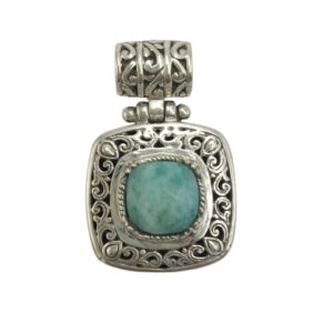 Liontin Perak Kotak Amazonite P801