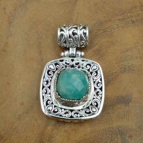 Liontin Perak Kotak Amazonite P801