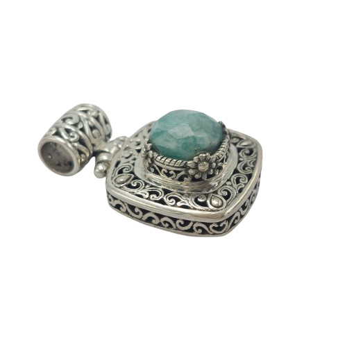 Liontin Perak Kotak Amazonite P801