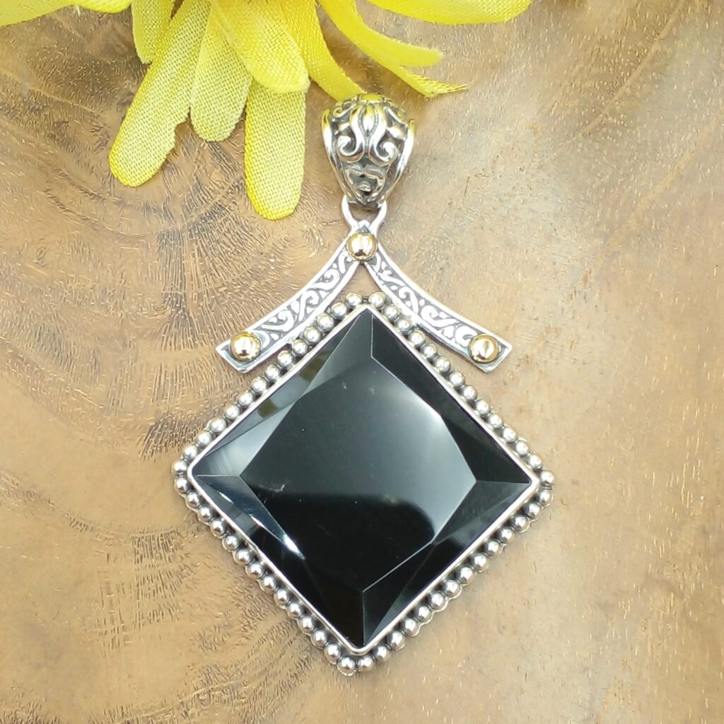 Liontin Perak Black Onyx Bali P846