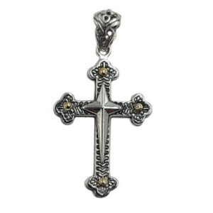 Liontin Perak Salib dengan Emas P883