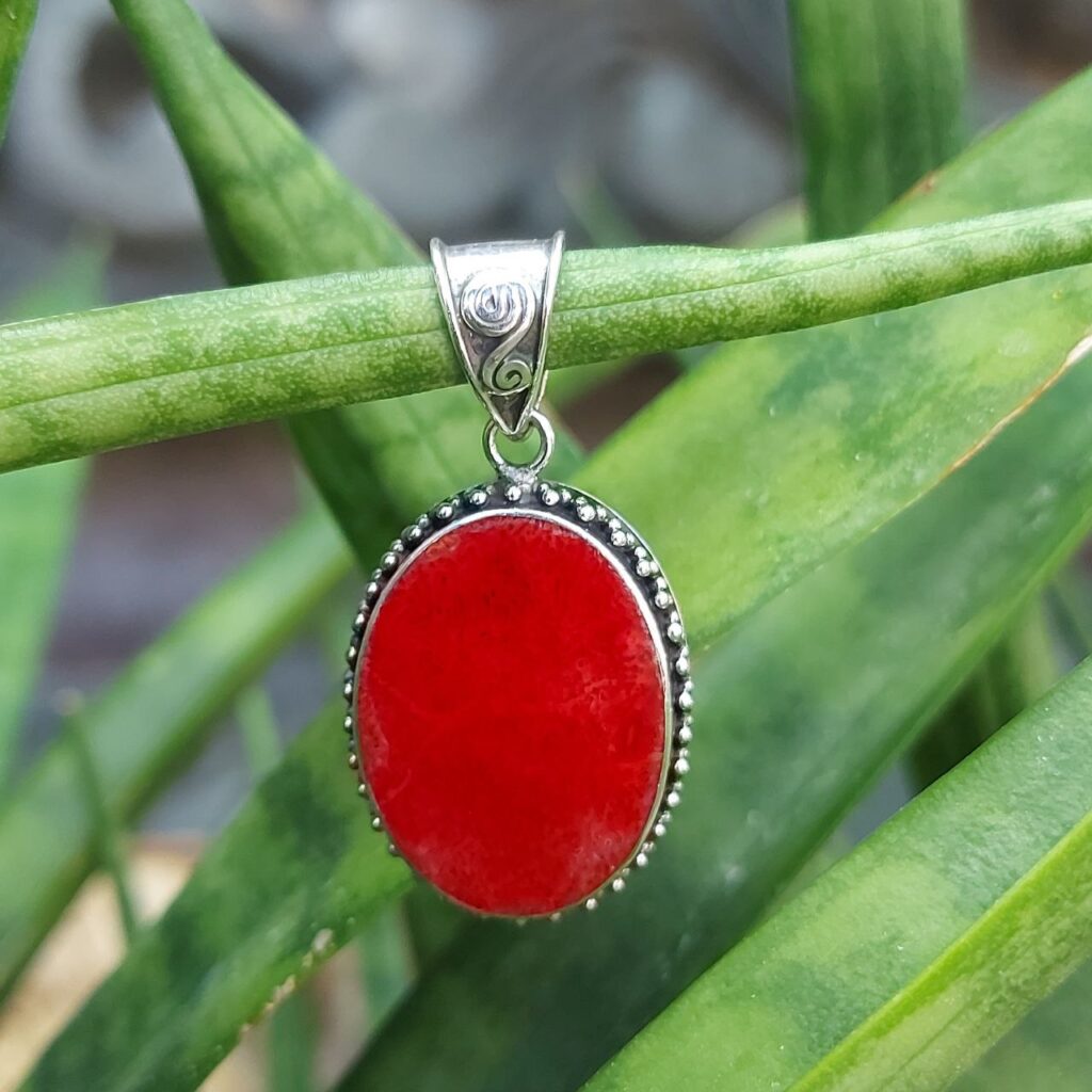 Liontin Perak Asli Kerang Oval (Shell Pendant) P897