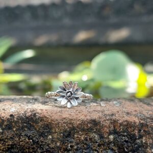 Cincin Perak Bunga Aster R682 - Image 3