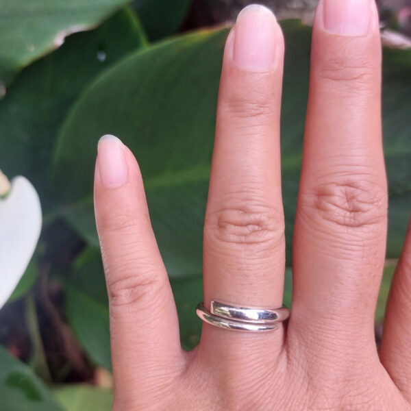 Cincin Perak Asimetris Plain R694
