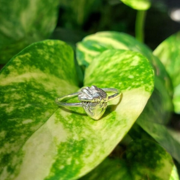 Cincin Perak Motif Jantung R695